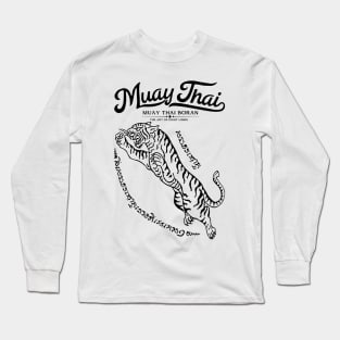 Muay Thai Tattoo Tiger Long Sleeve T-Shirt